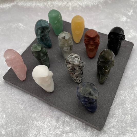 Mini Crystal Moons With Skull Faces