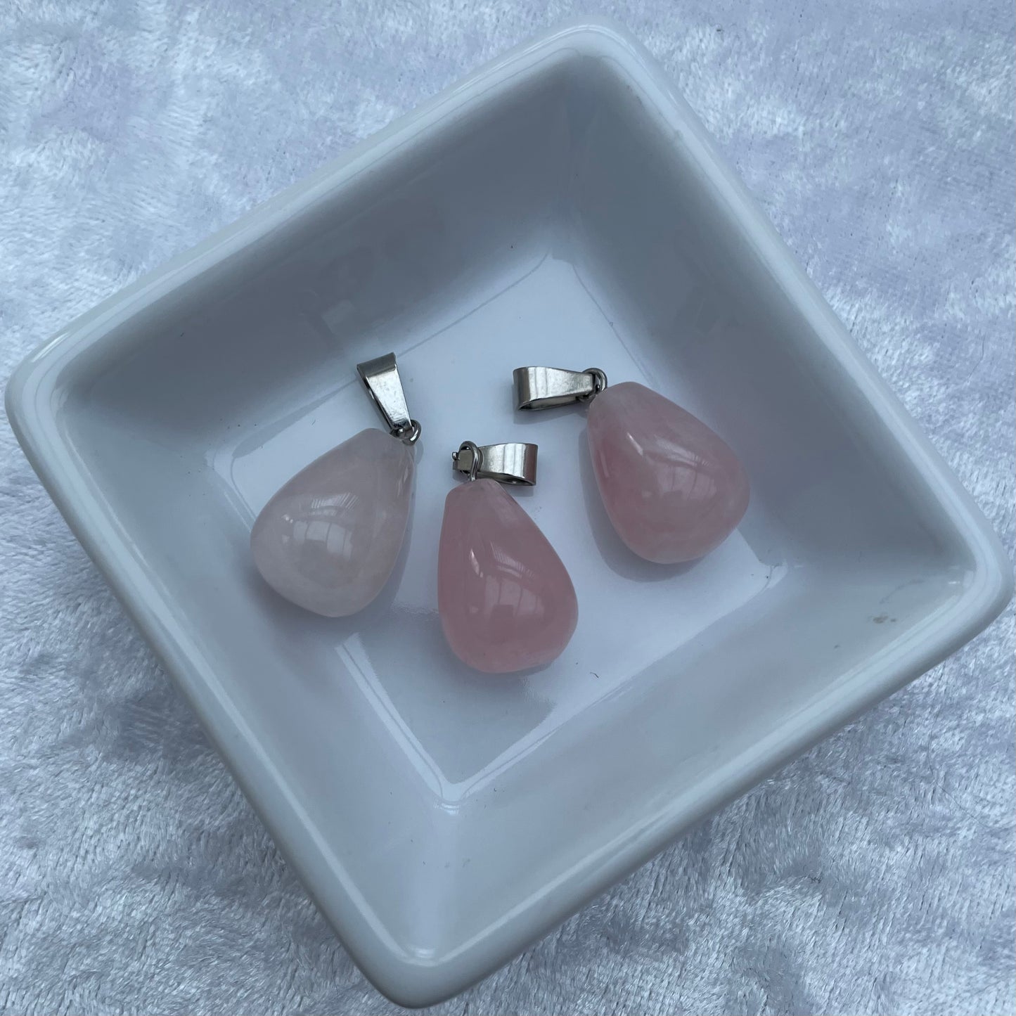 Rose Quartz Drop Pendants
