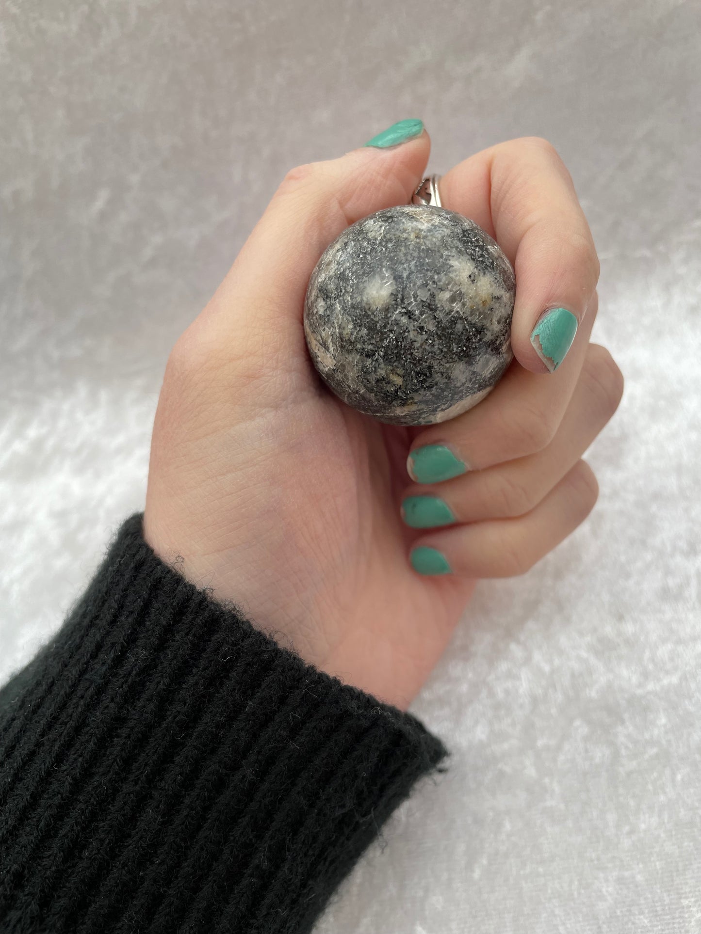 Black Rhyolite Sphere