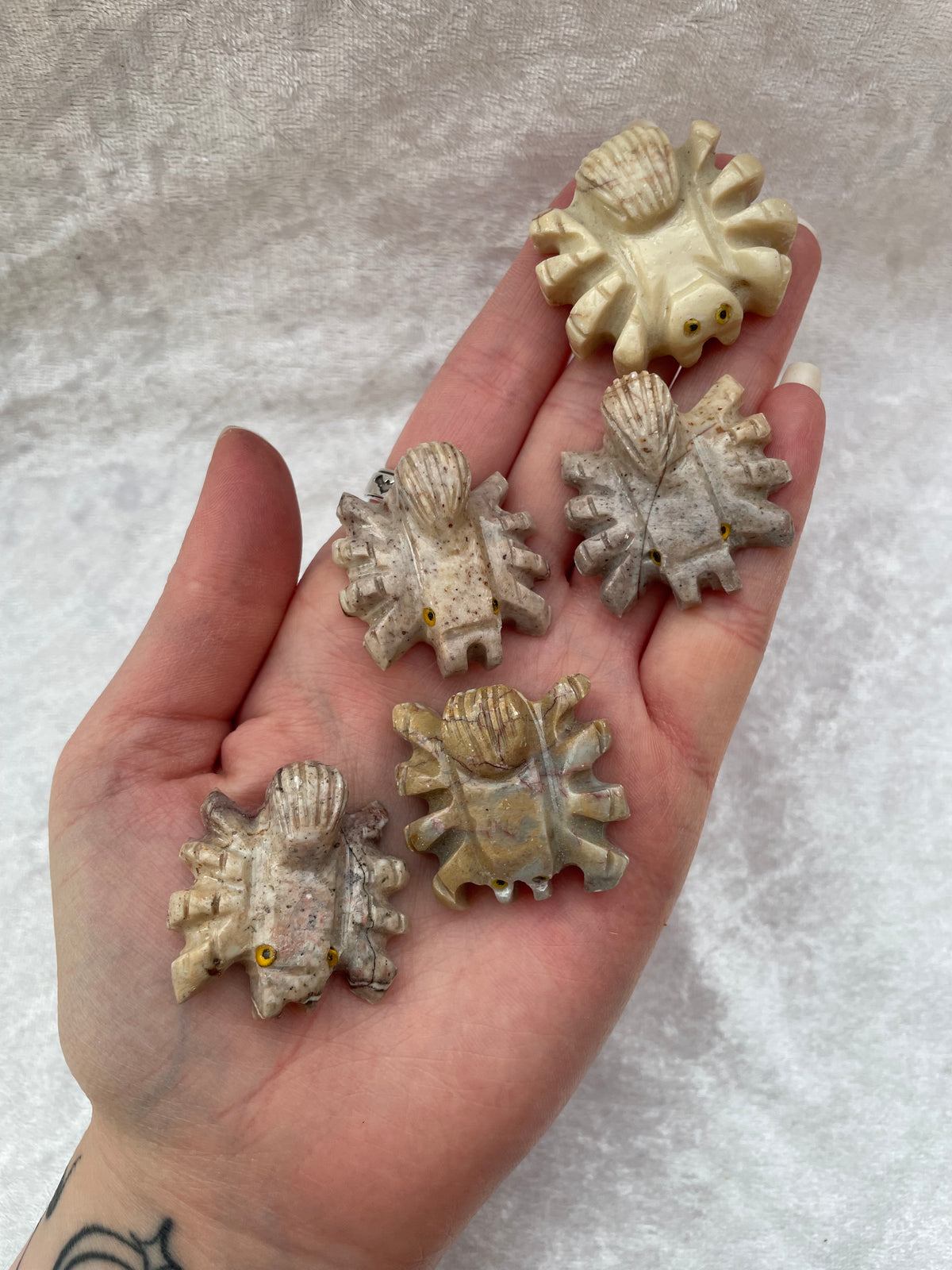 Soapstone Spider Carvings