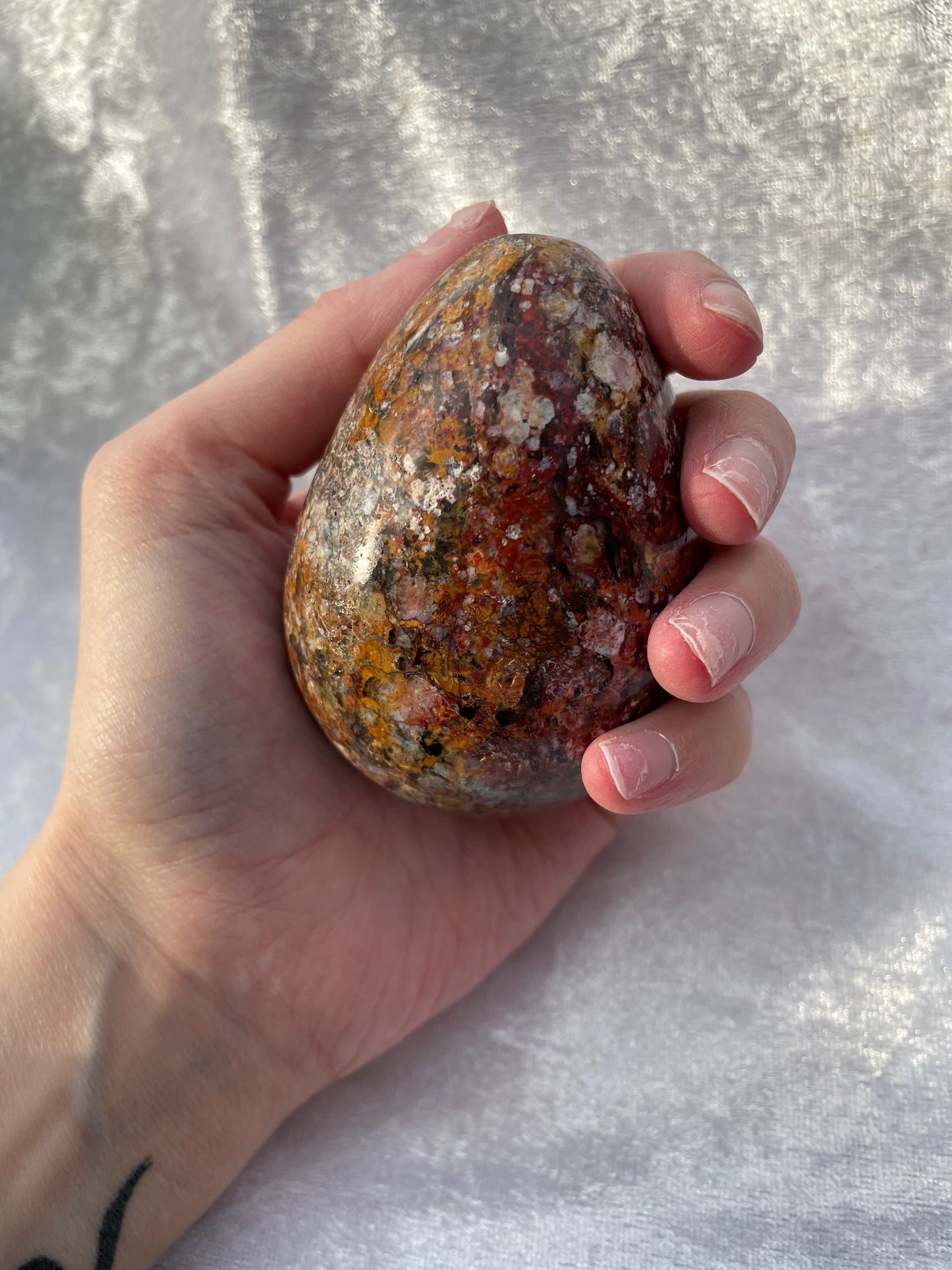 Plum Root Agate Egg