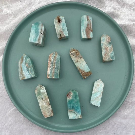 Caribbean Calcite Mini Obelisk Points