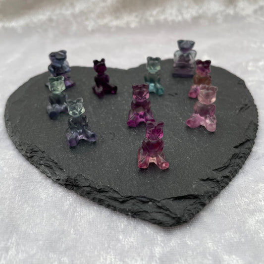 Mini Rainbow Fluorite Pokémon Mewtwo Carvings