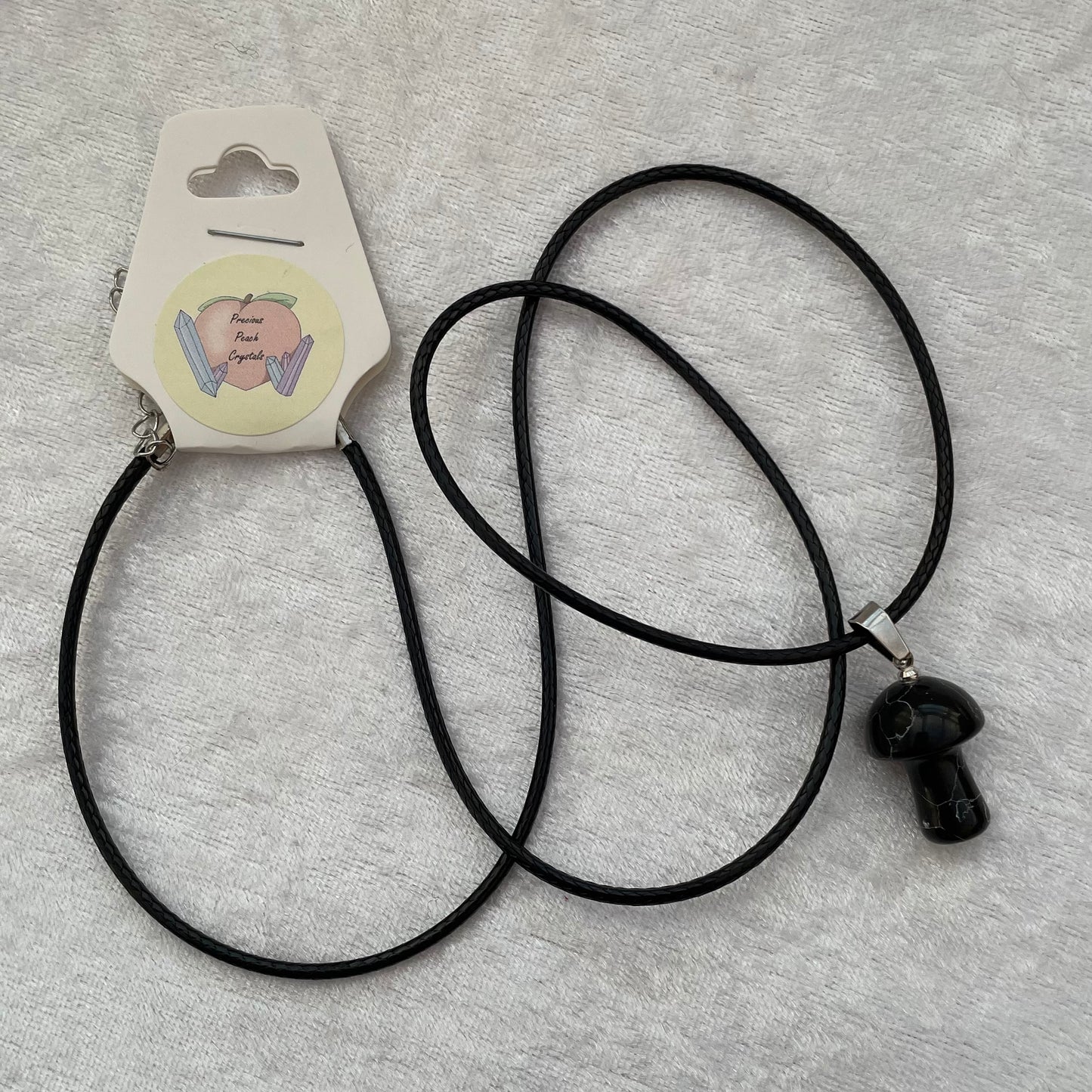 Black Marble Mushroom Necklaces