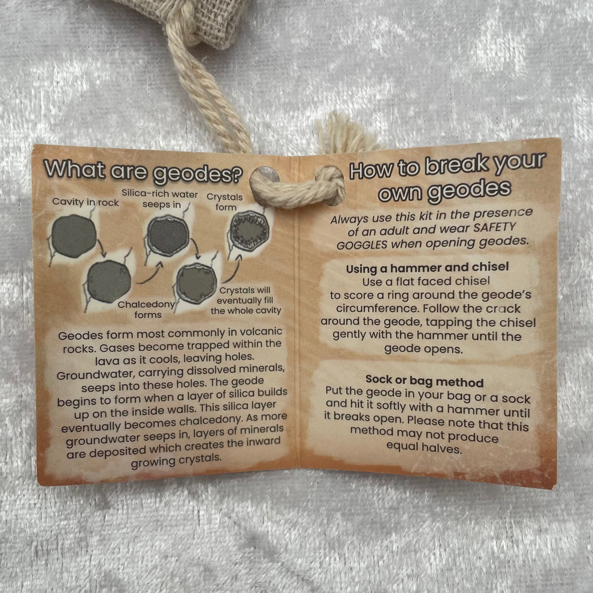 Break Your Own Quartz Geodes with Canvas Bag