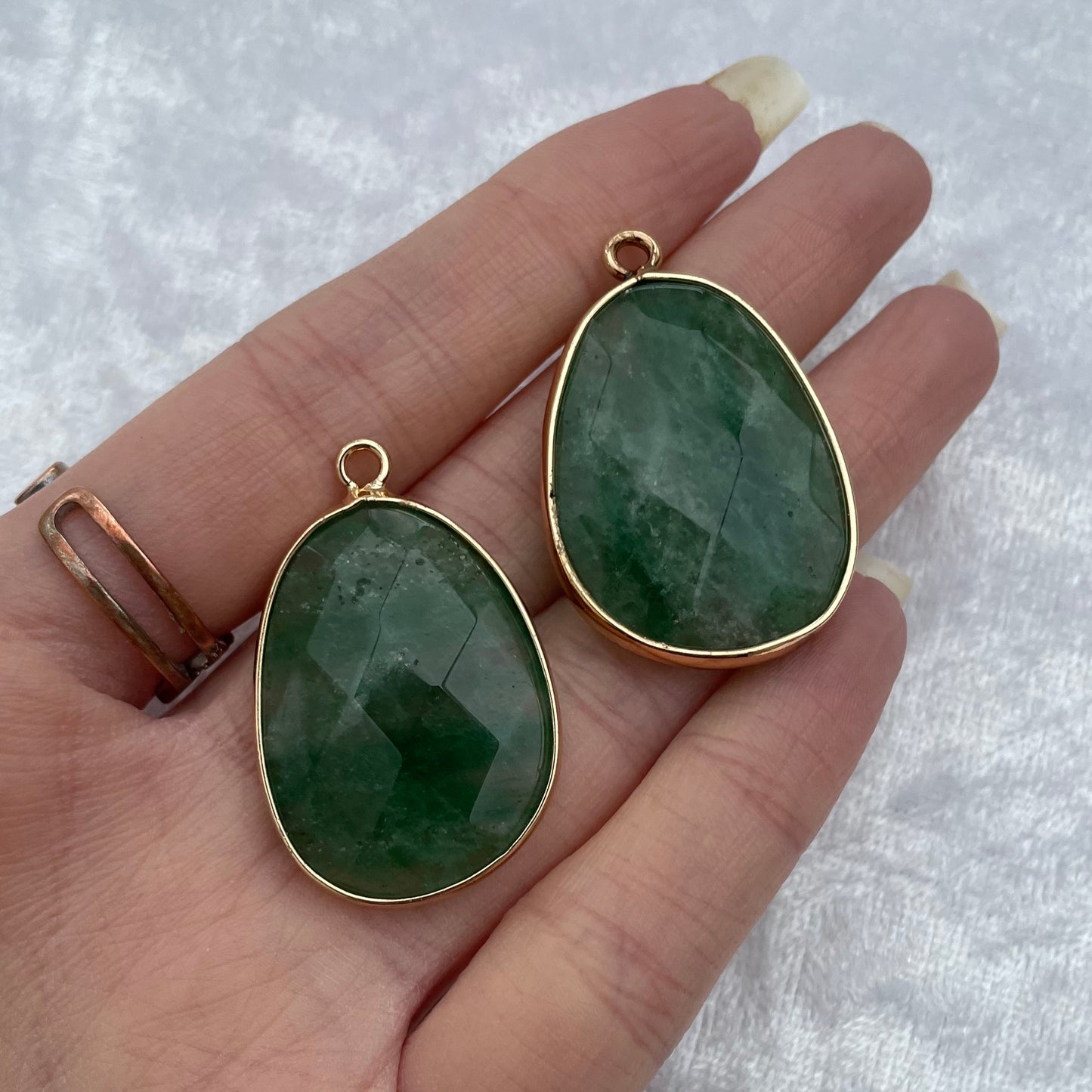 Green Aventurine Faceted Pendants