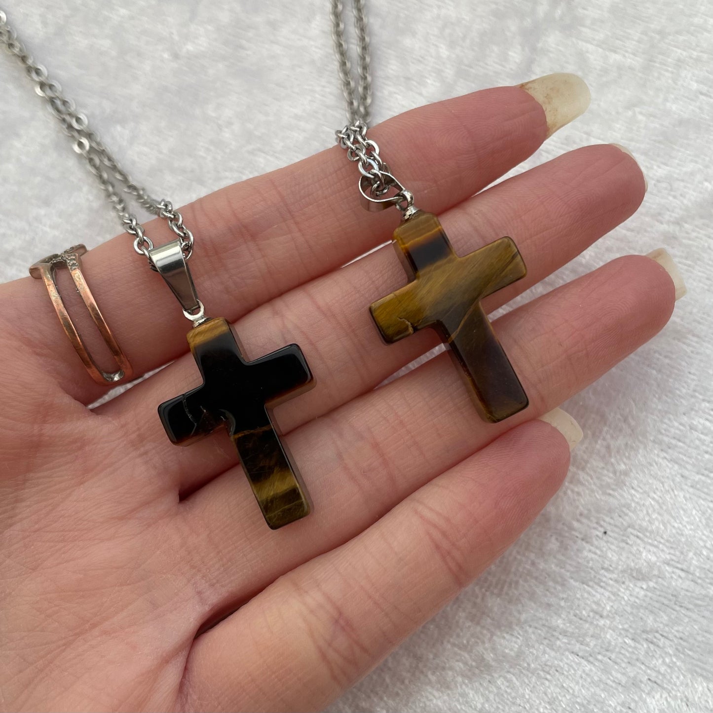 Tigers Eye Cross Necklaces