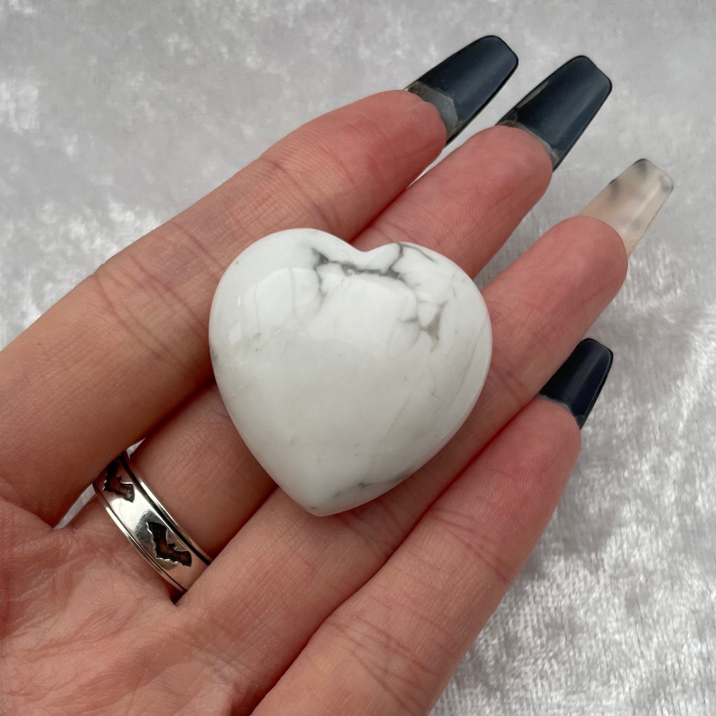 White Howlite Heart