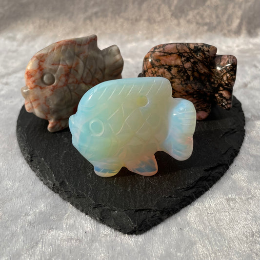 Dali Jasper, Rhodonite and Opalite Fish