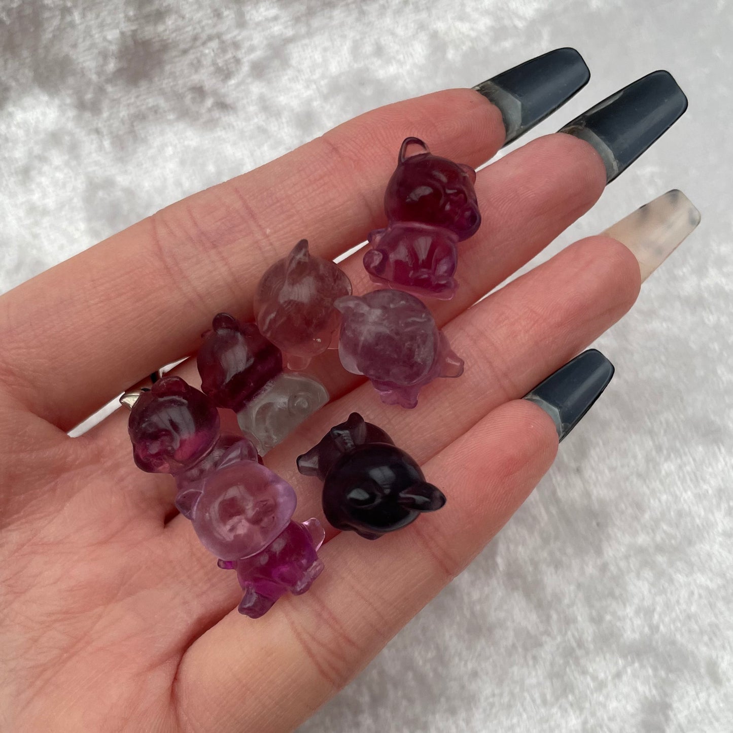 Mini Rainbow Fluorite Cats