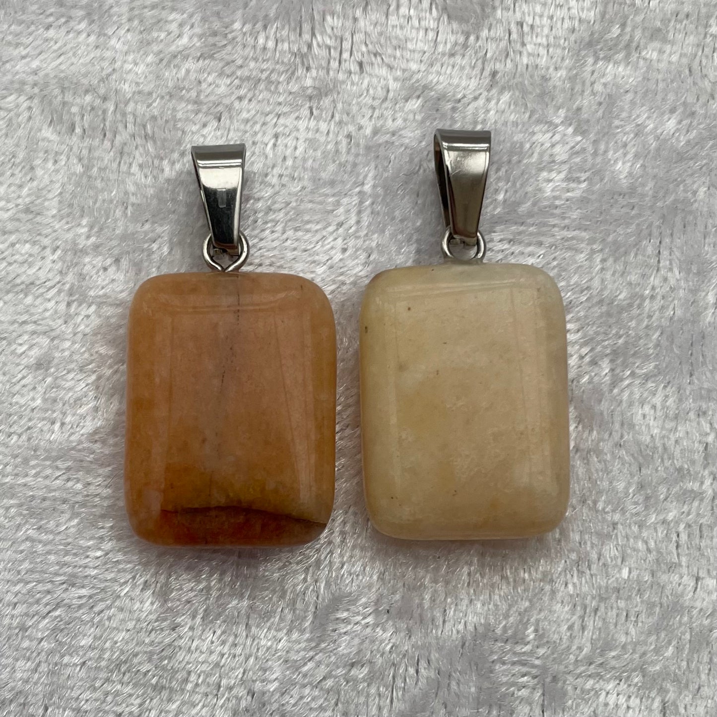 Peach Aventurine Flat Rectangle Pendants