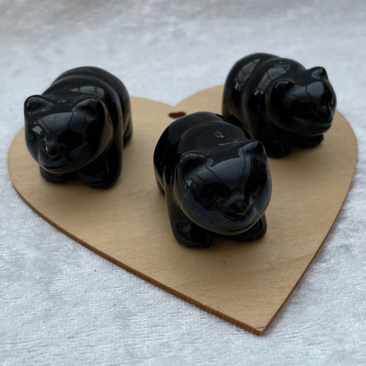 Black Obsidian Bear Carvings