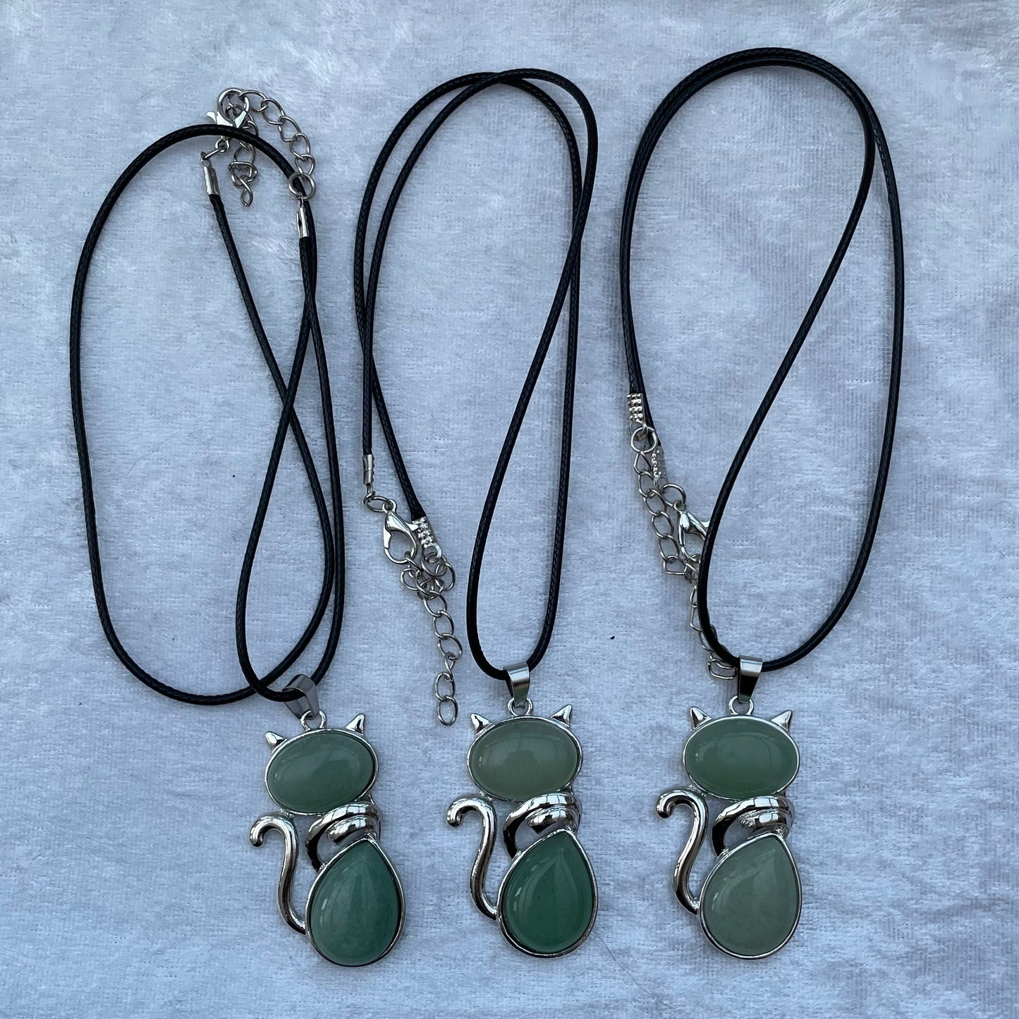 Green Aventurine Cat Necklaces