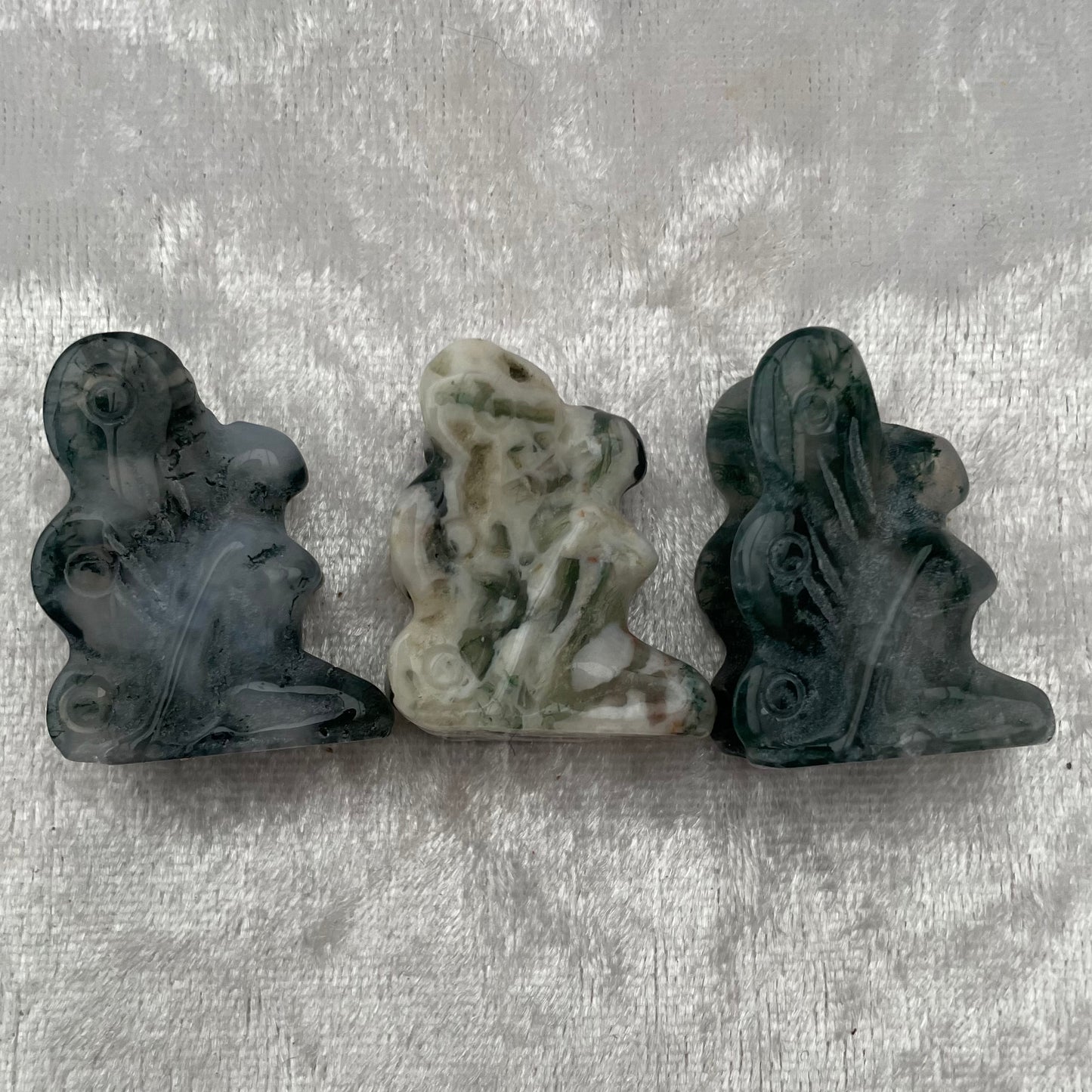 Moss Agate Fairy Carvings