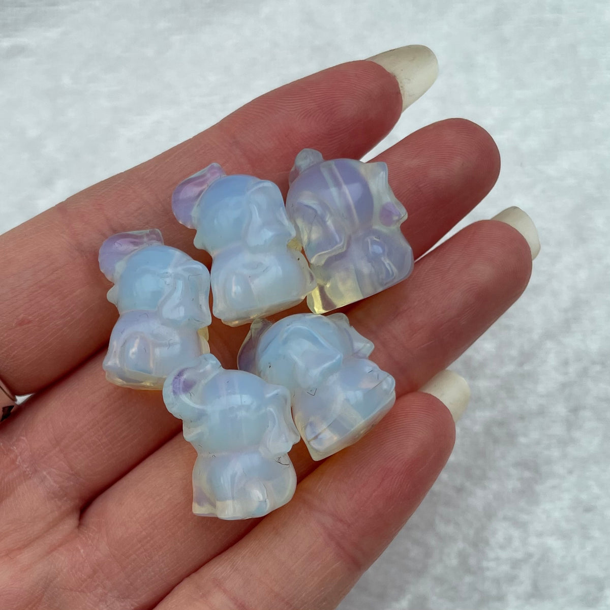 Mini Opalite Elephant Carvings