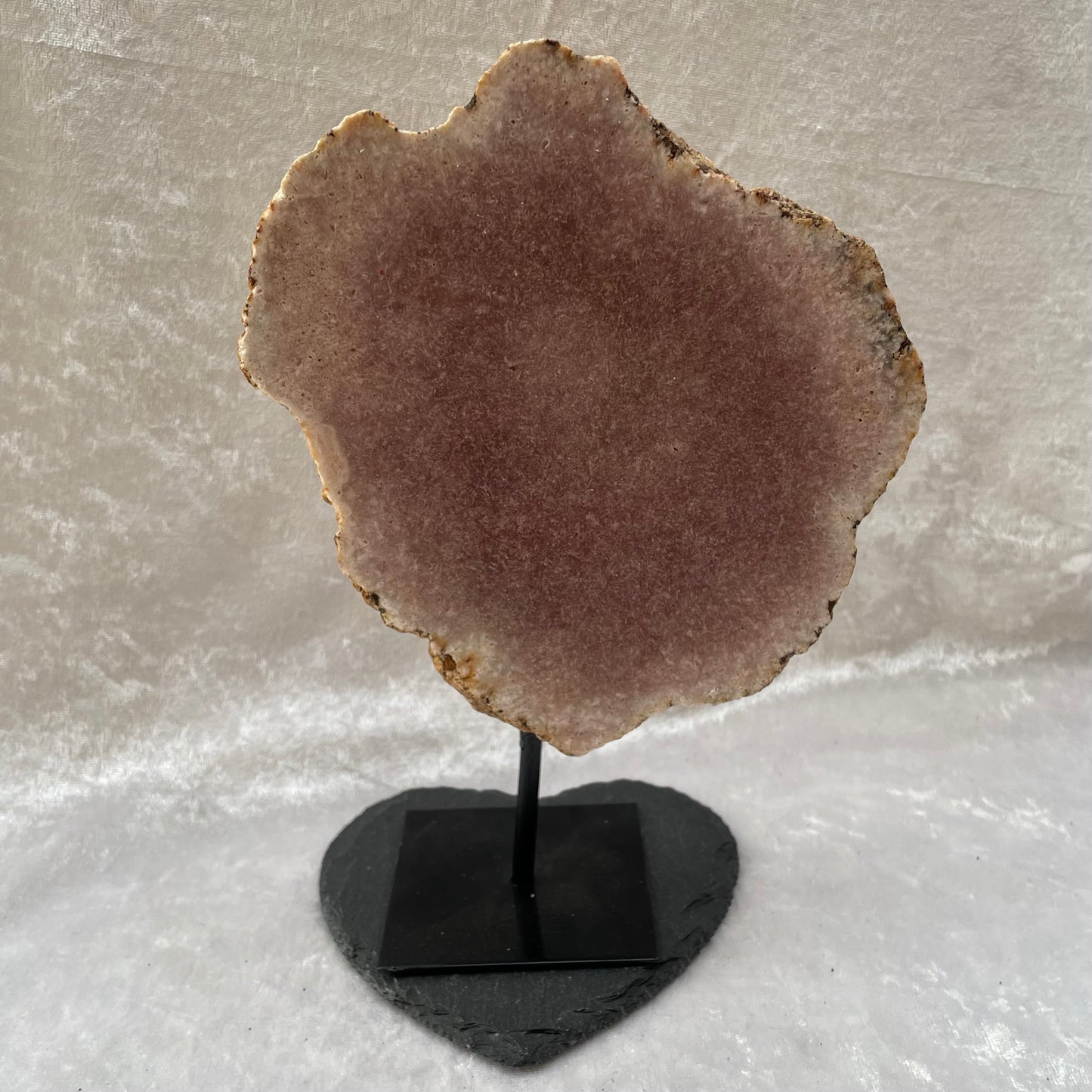 Pink Amethyst Slice on Stand