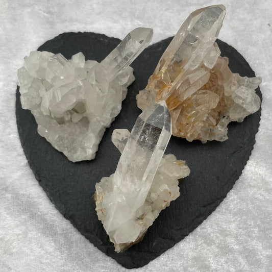 Clear Quartz Point Clusters