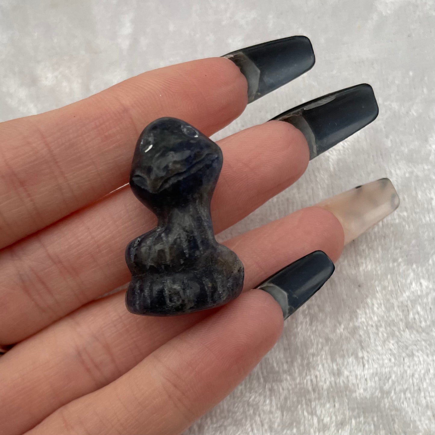 Sodalite Snake Carving
