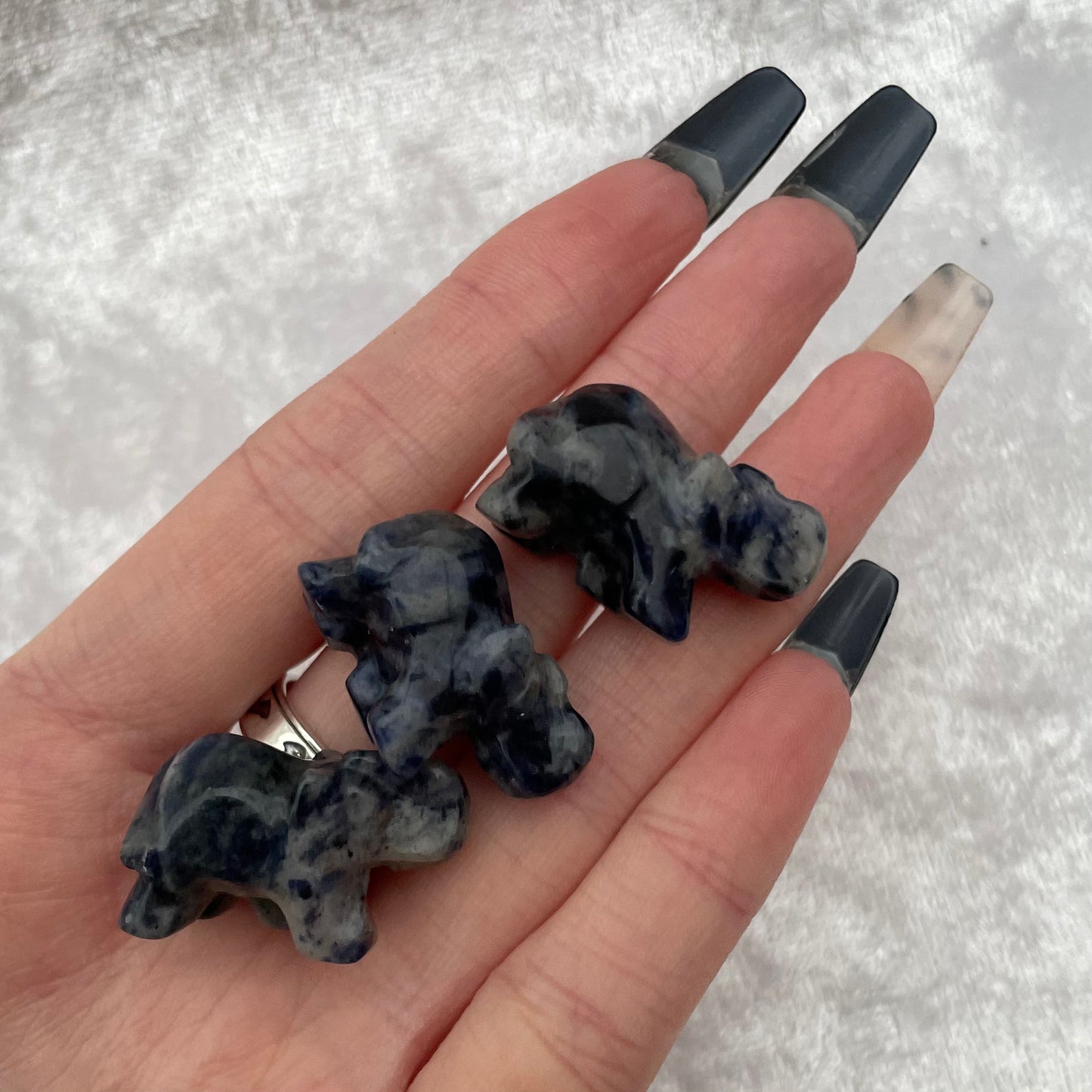 Sodalite Elephant Carvings