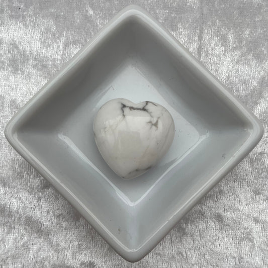 White Howlite Heart