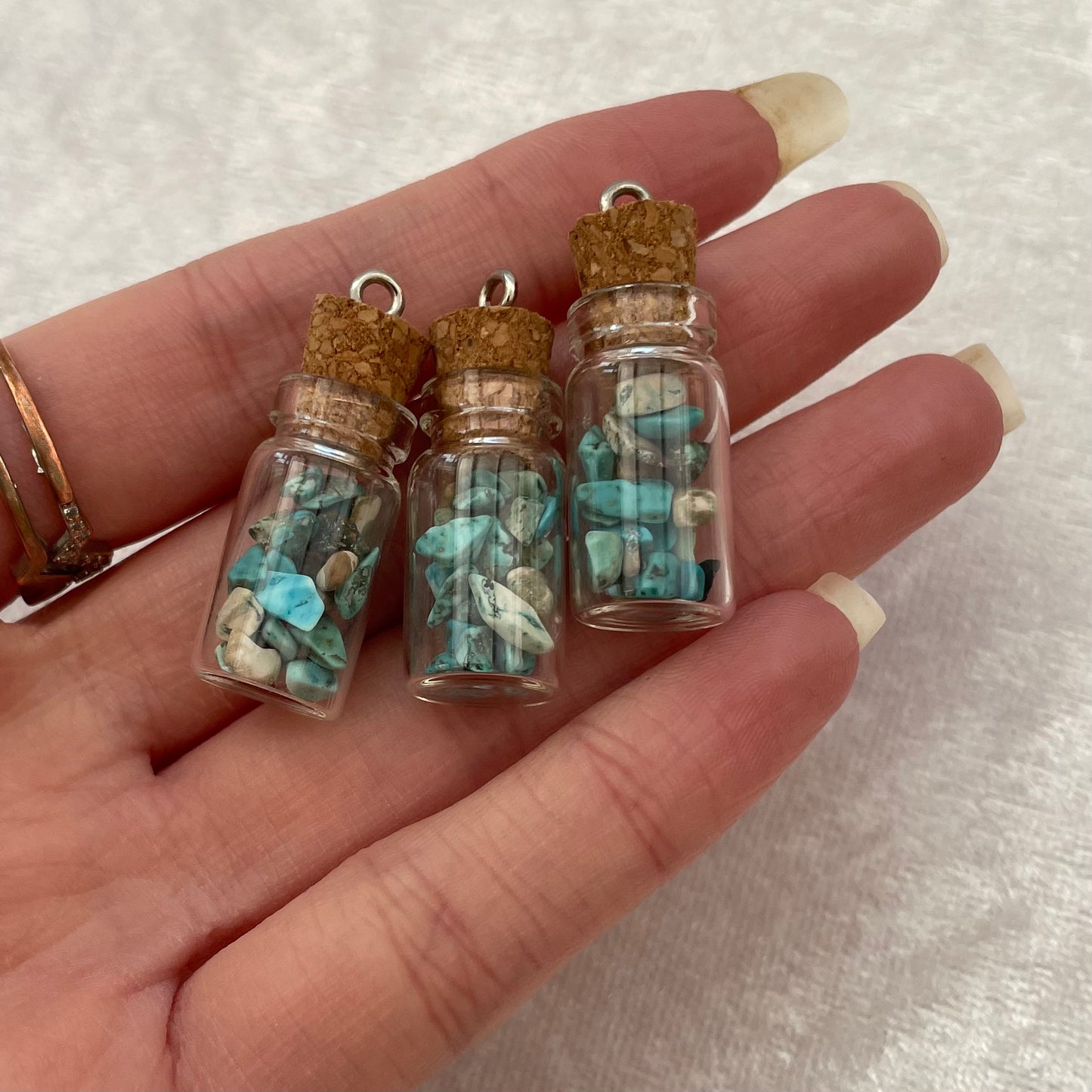 Blue Howlite Cork Chip Bottle Pendants