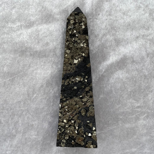 Pyrite Druzy Obelisk