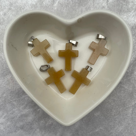 Peach Aventurine Cross Pendants
