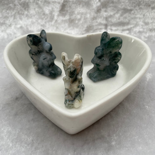 Moss Agate Fairy Carvings