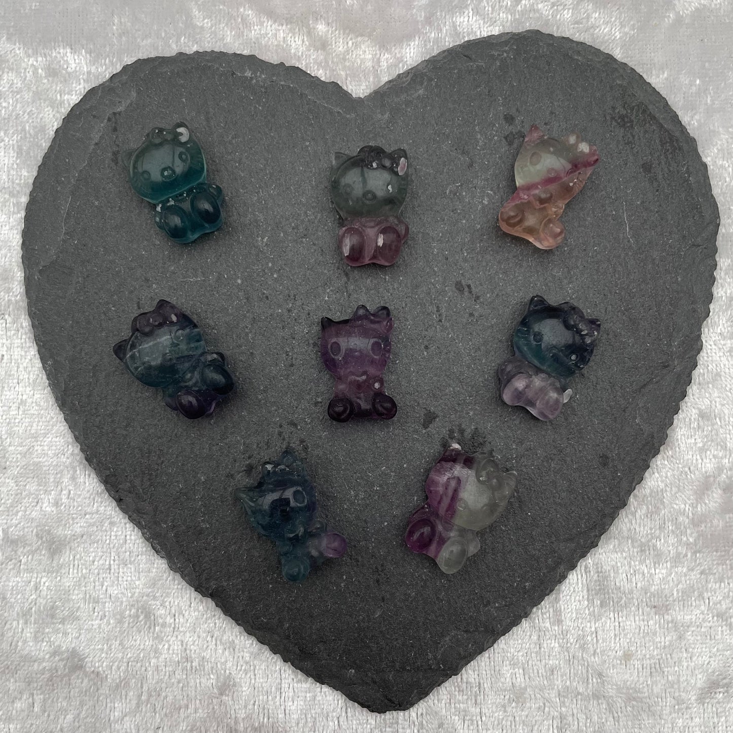 Mini Rainbow Fluorite Hello Kitty