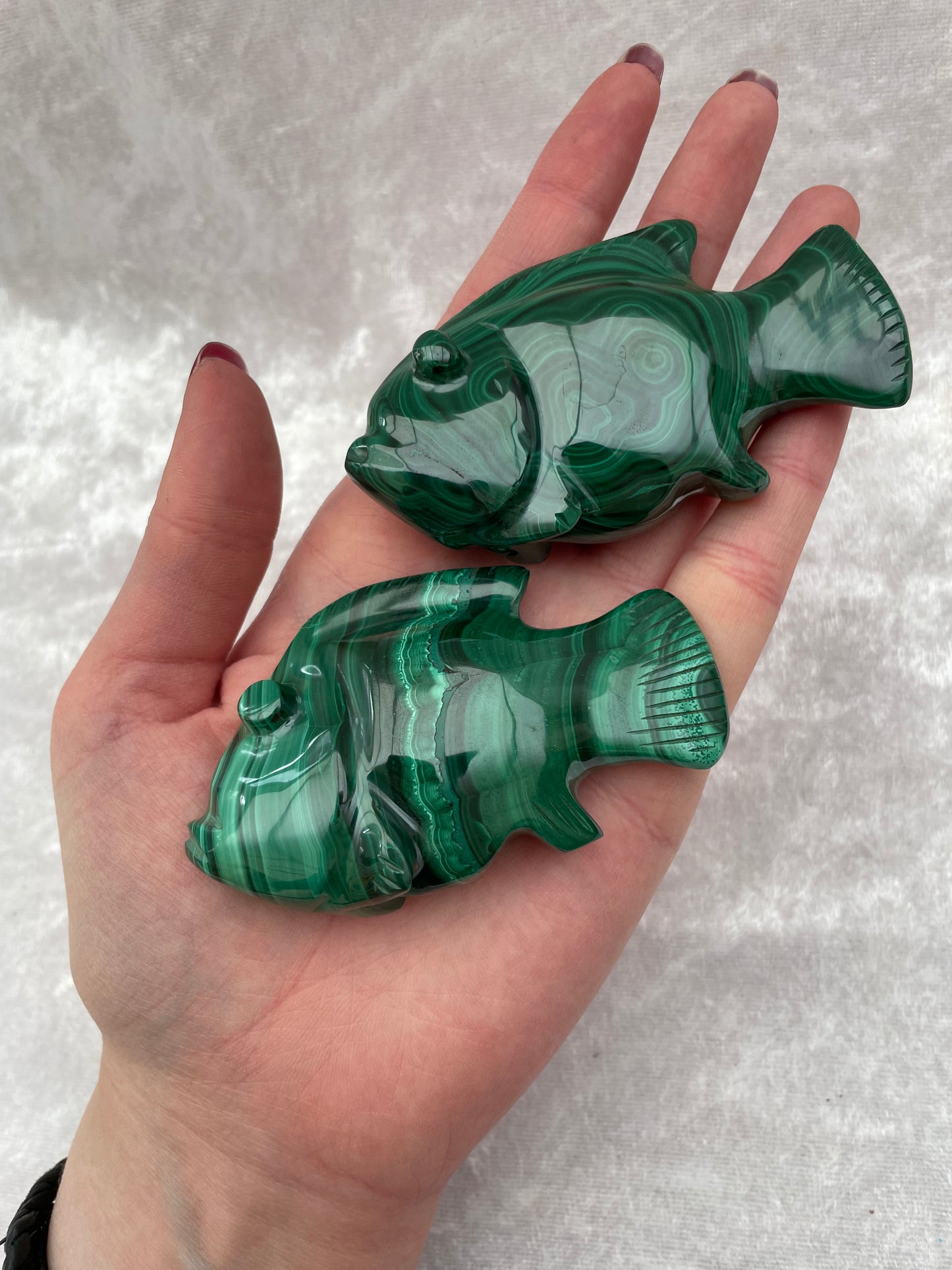 Malachite Fish Carvings