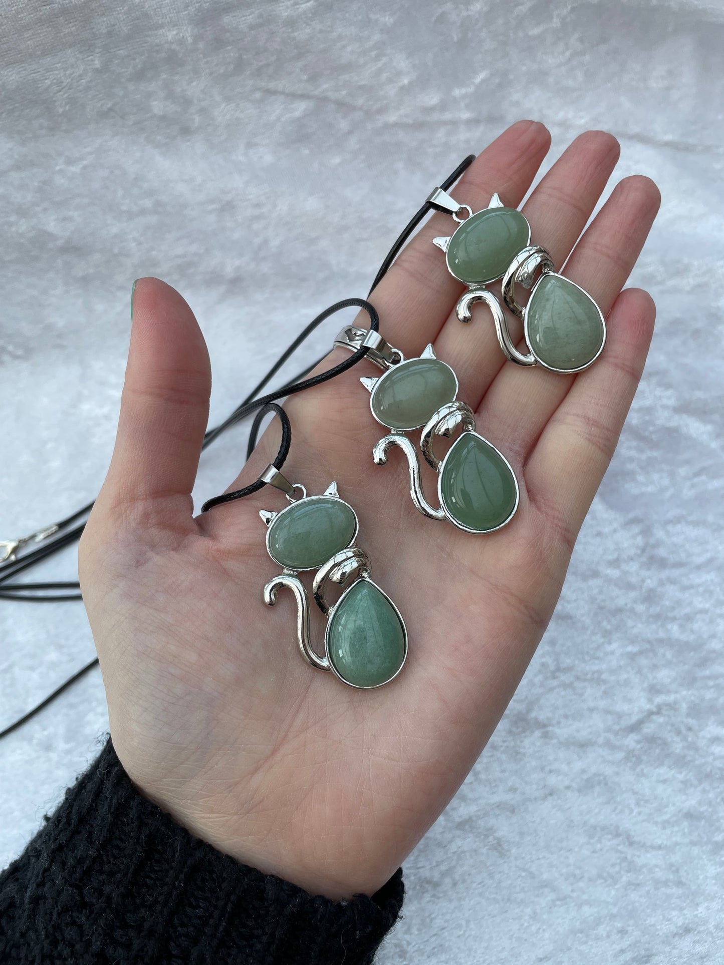 Green Aventurine Cat Necklaces
