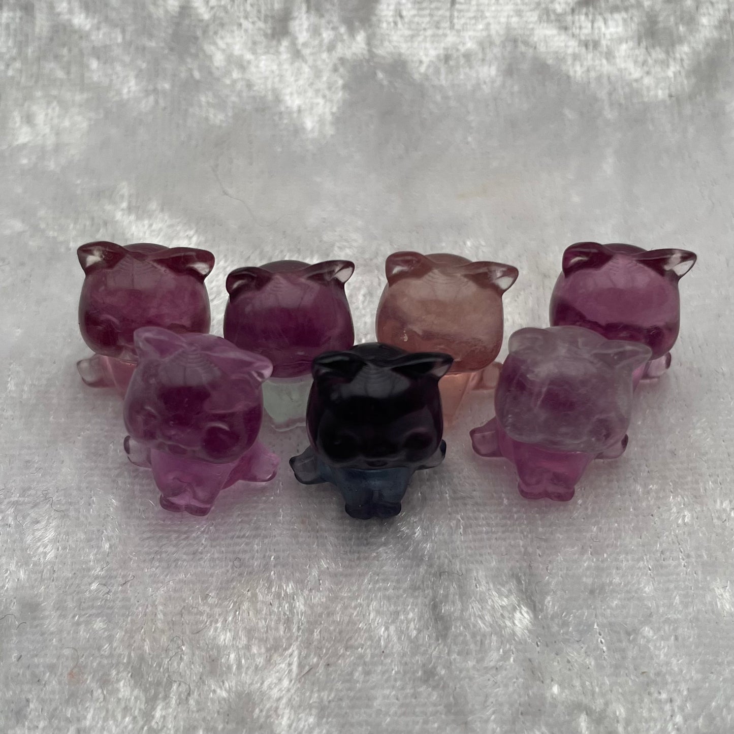 Mini Rainbow Fluorite Cats