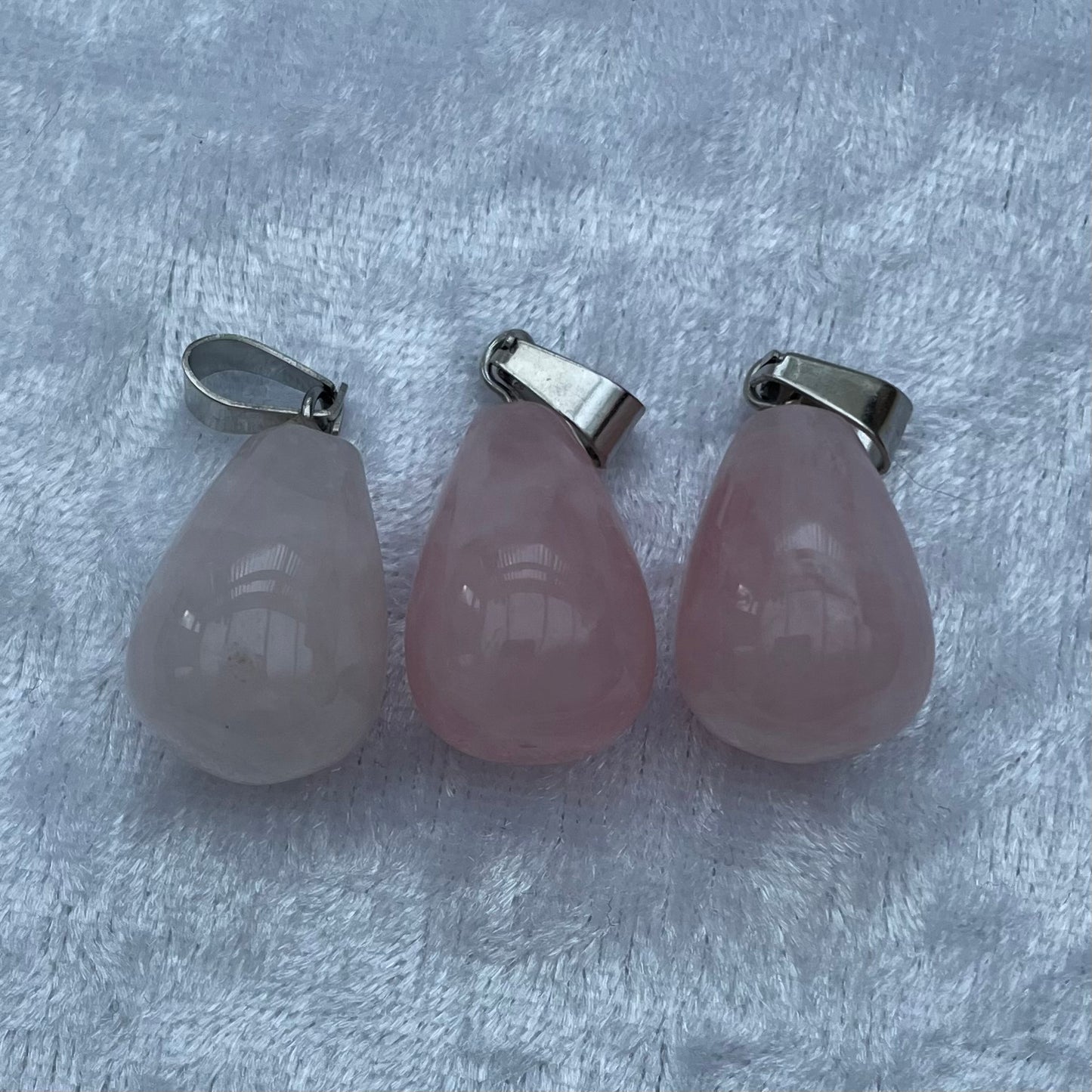 Rose Quartz Drop Pendants