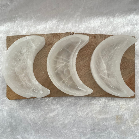 Selenite Moon Bowls