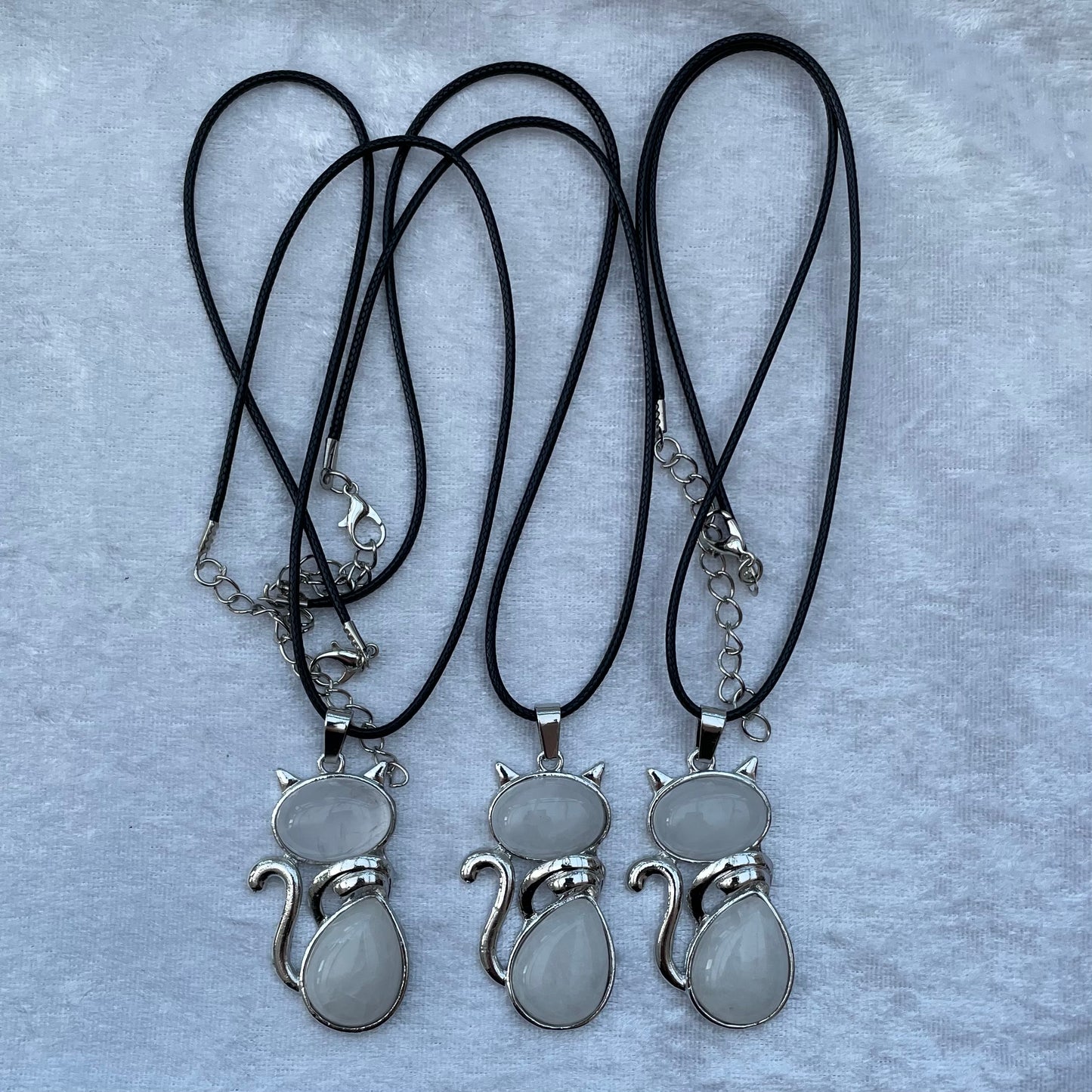 Clear Quartz Cat Necklaces