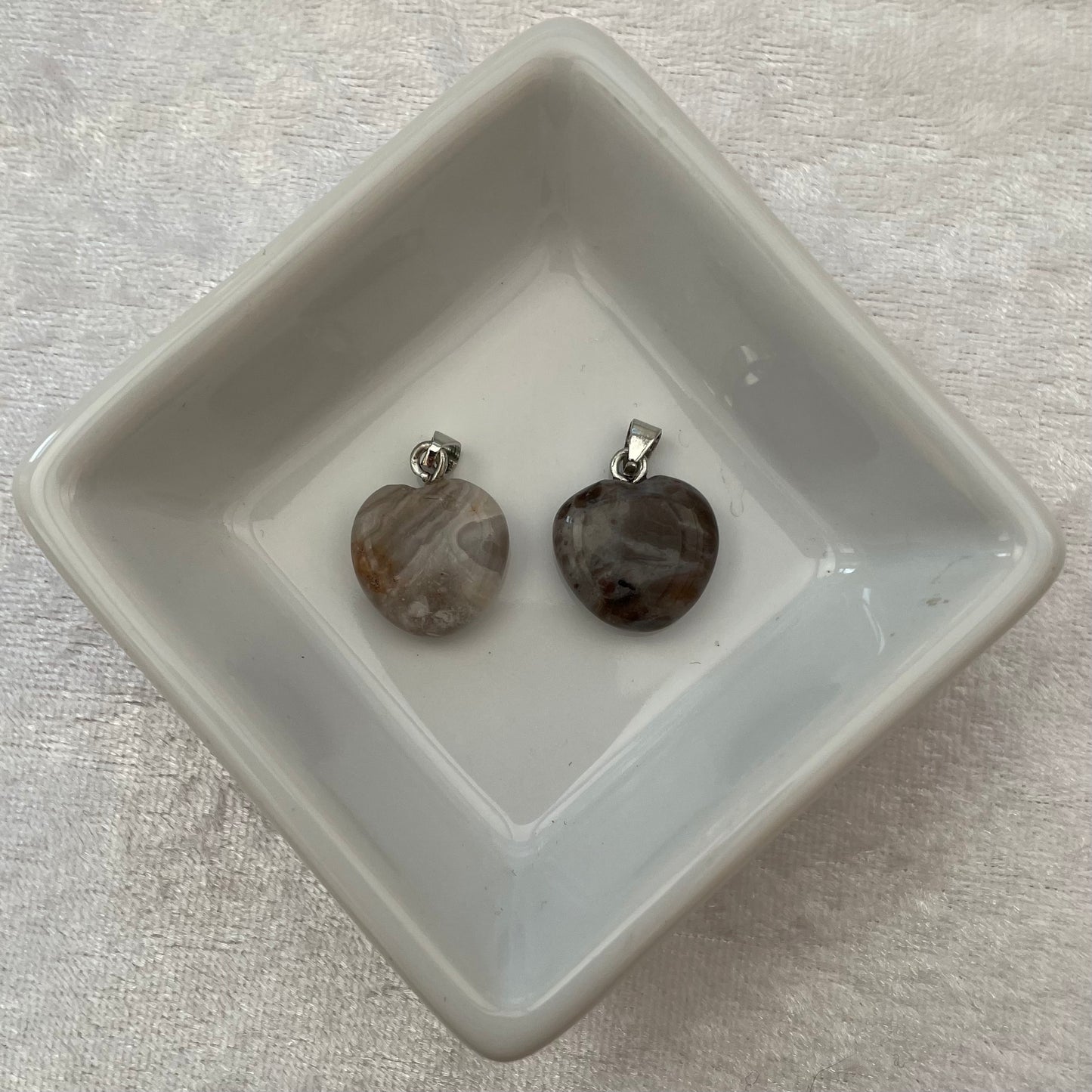 Crazy Lace Agate Heart Pendants