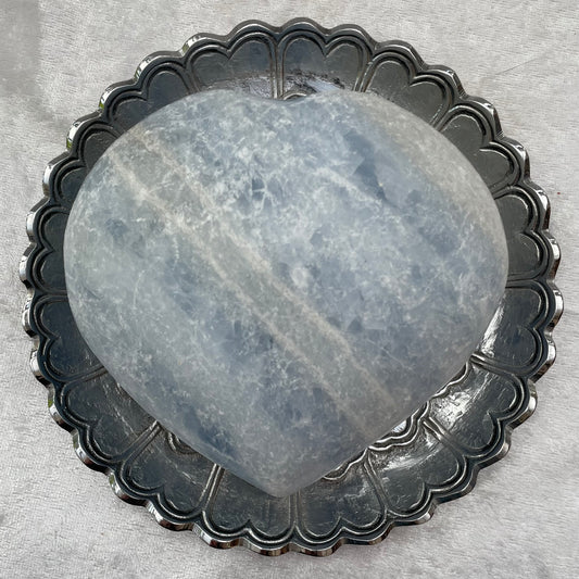 Large Blue Calcite Heart