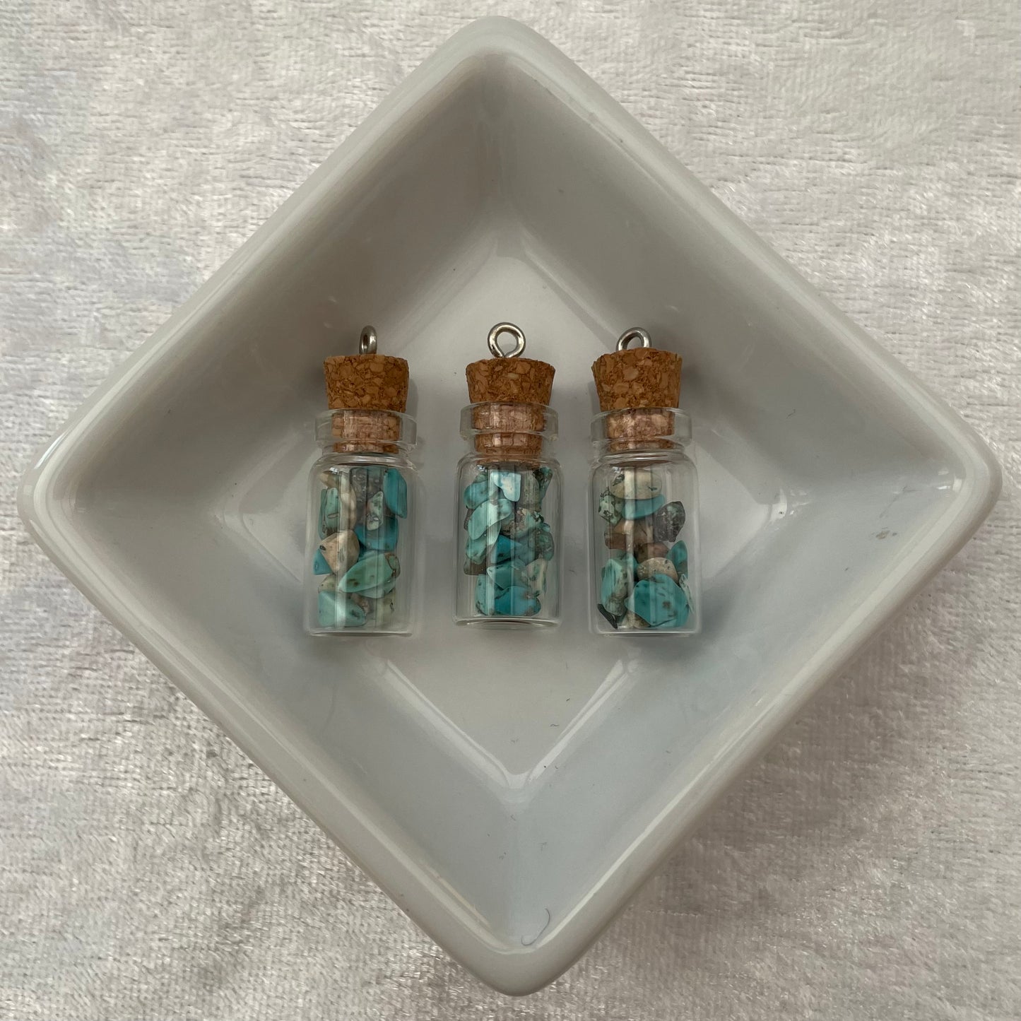 Blue Howlite Cork Chip Bottle Pendants