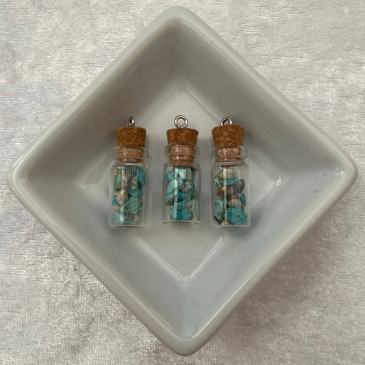 Blue Howlite Cork Chip Bottle Pendants