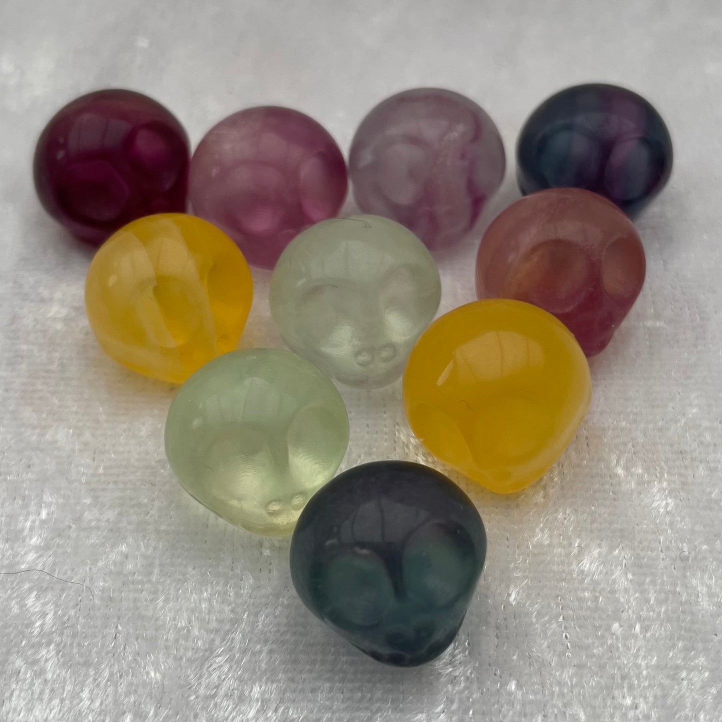 Mini Rainbow Fluorite Nightmare Before Christmas Jack Skellington Skull Heads