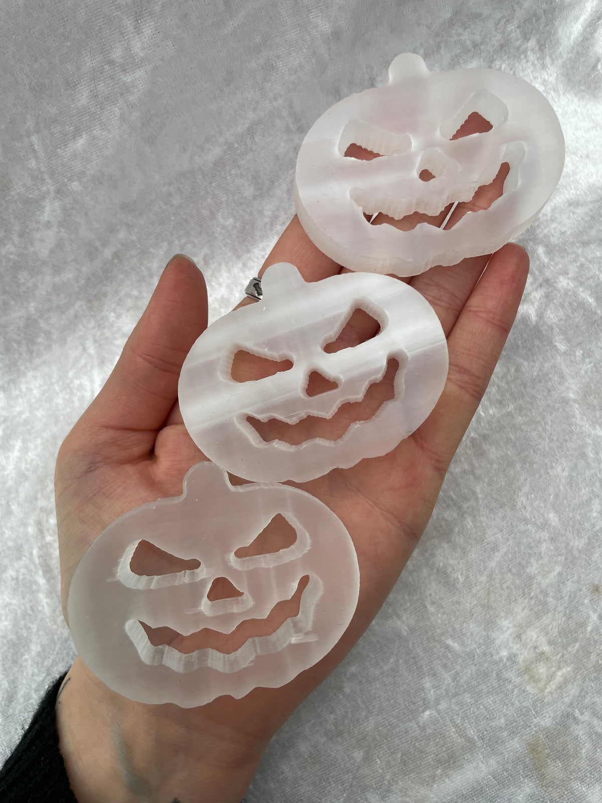 Selenite Pumpkin Carvings