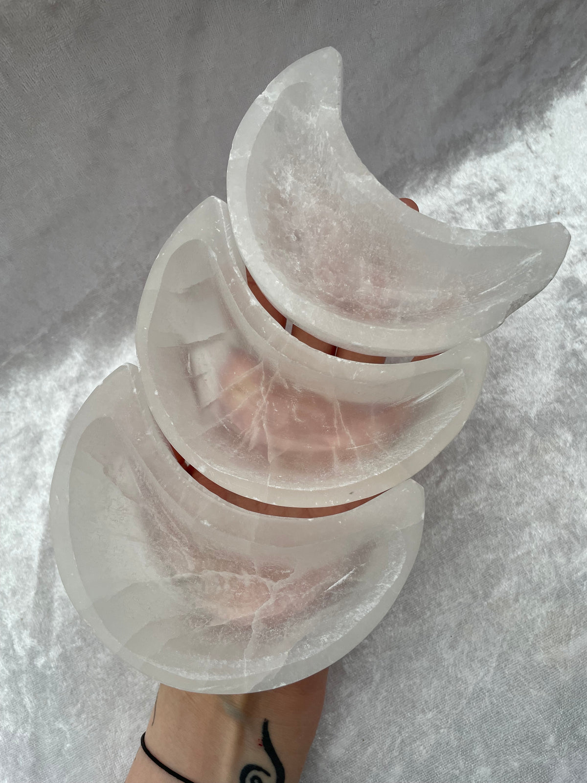Selenite Moon Bowls