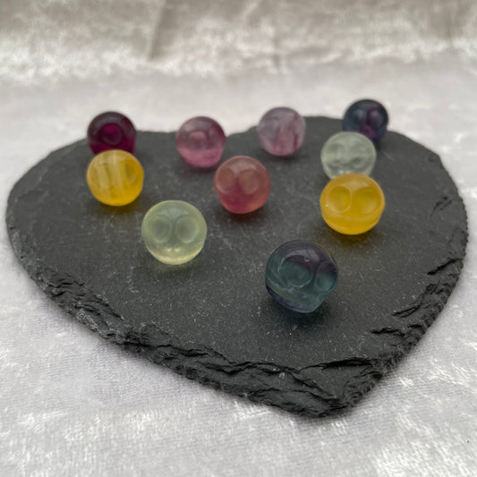 Mini Rainbow Fluorite Nightmare Before Christmas Jack Skellington Skull Heads