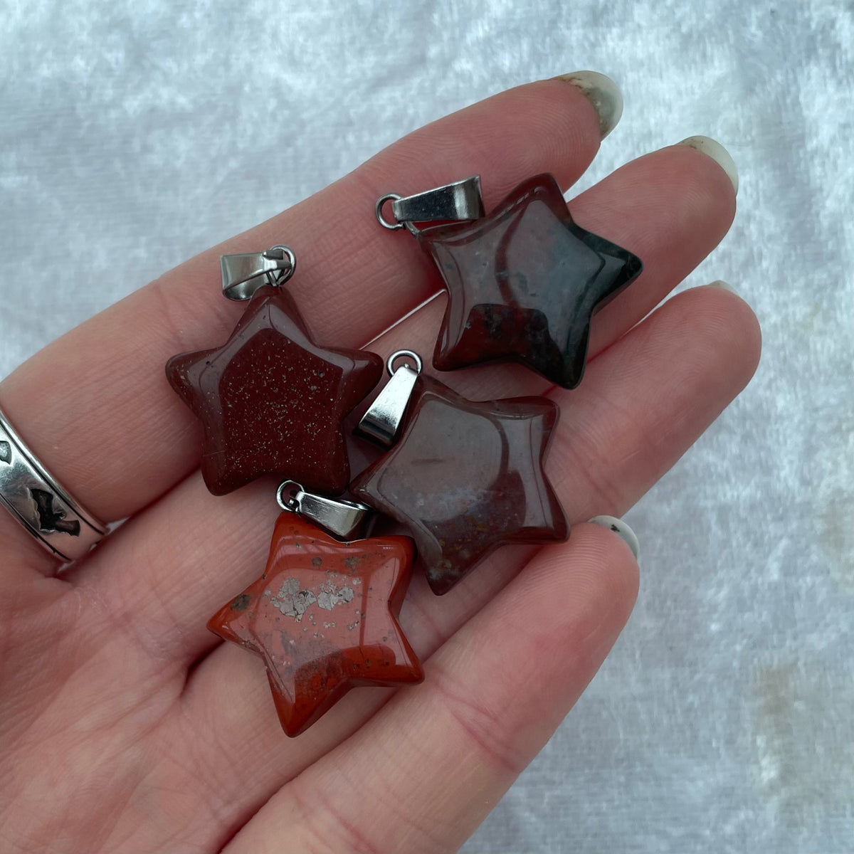 Red Jasper Star Pendants