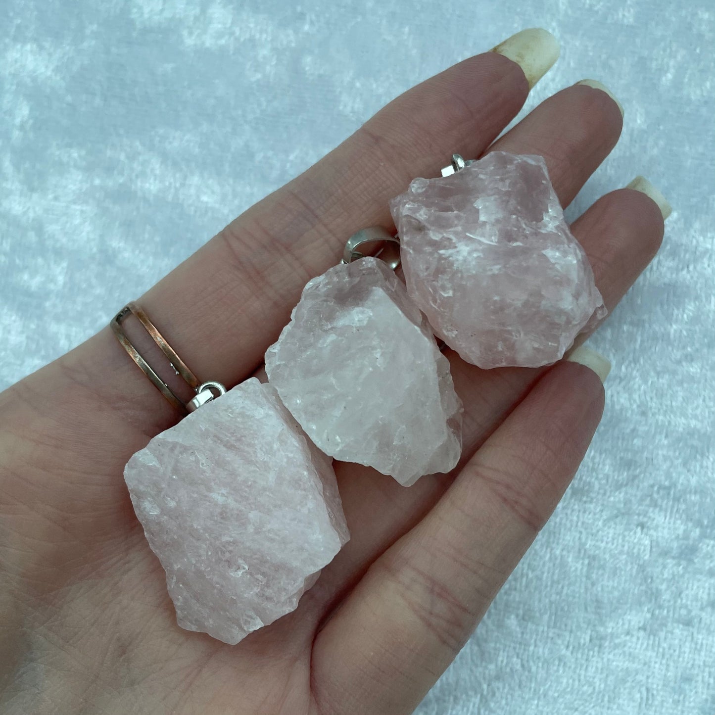 Rose Quartz Rough Pendants