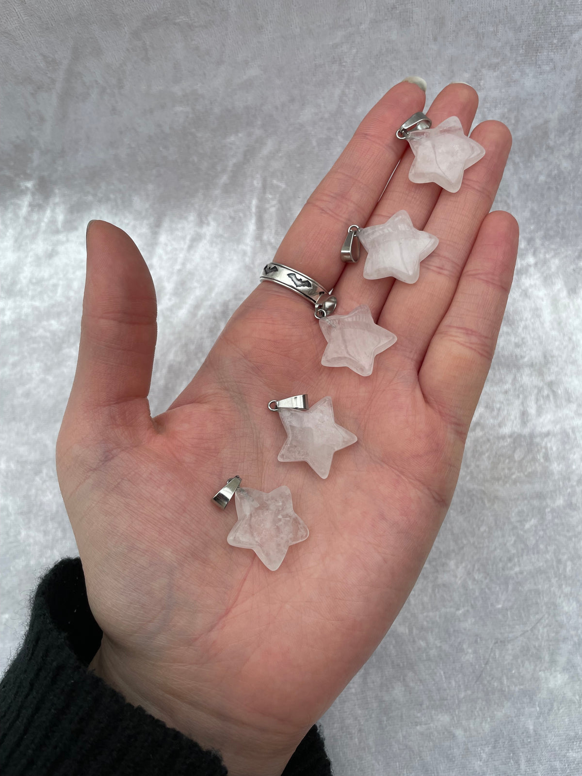Clear Quartz Star Pendants
