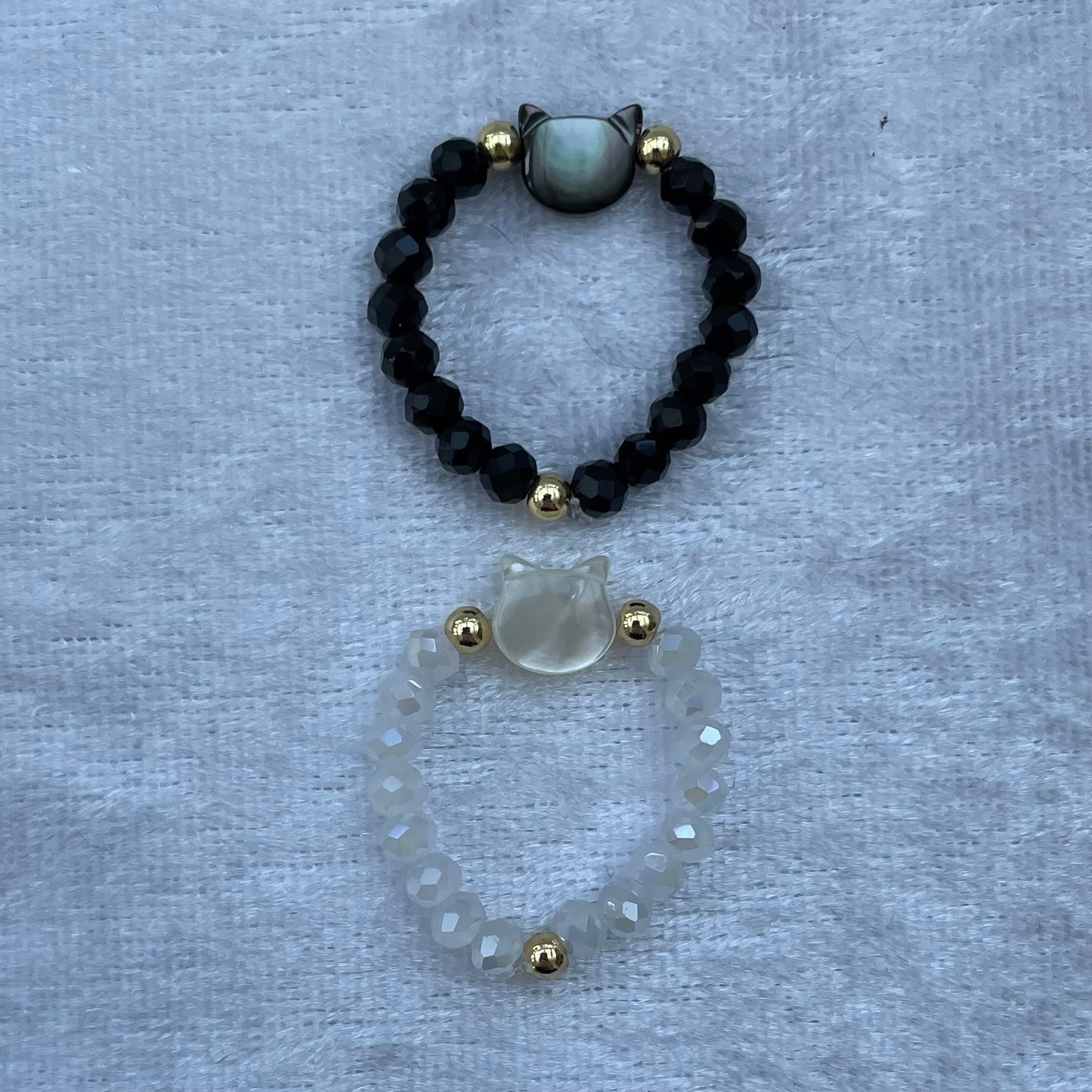Mother of Pearl Cat Rings