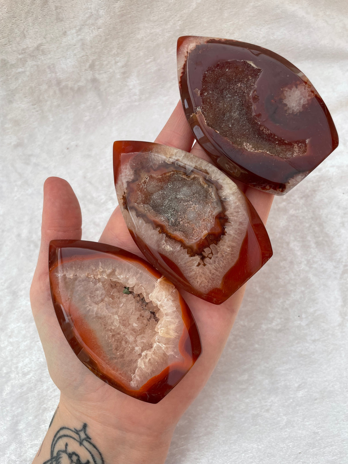 Carnelian Druzy Flame Freeforms