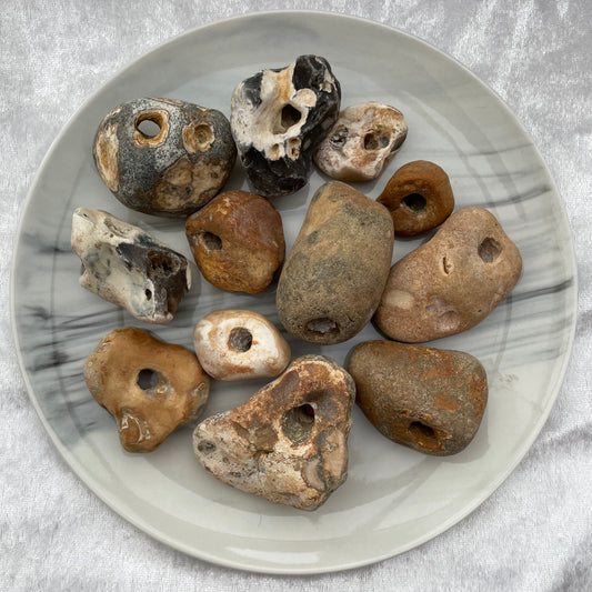 Beach Combed Flint Hag Stones