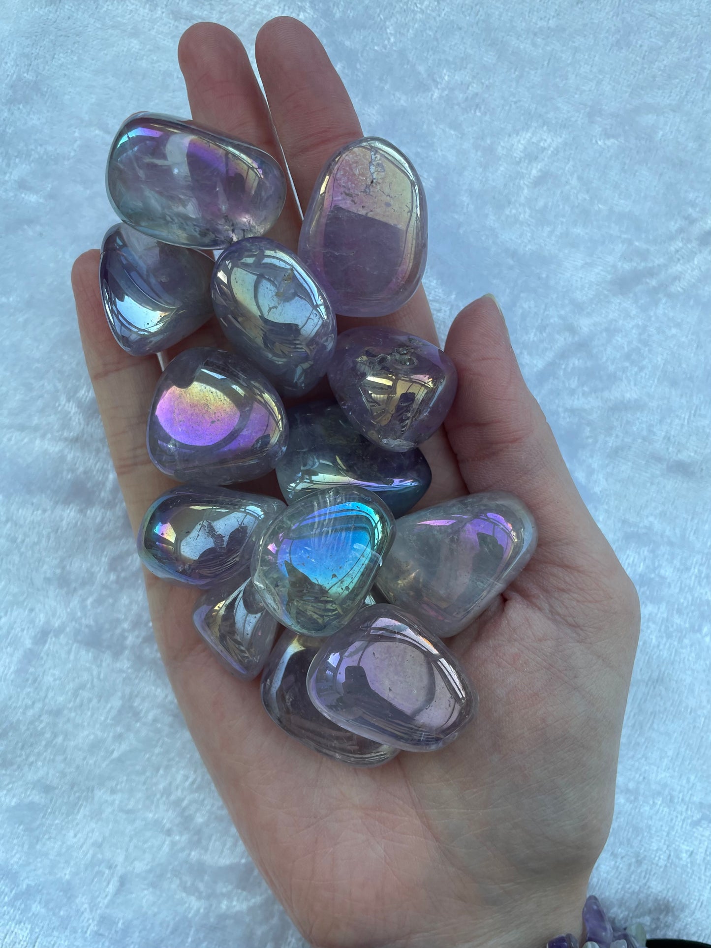 Aura Amethyst Tumblestones